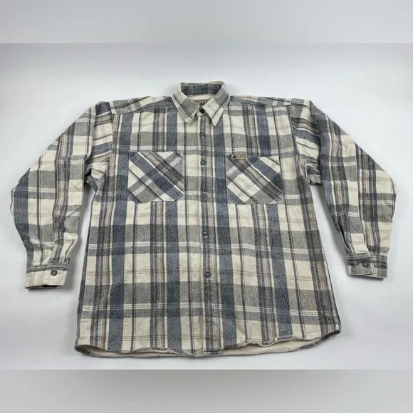 Vintage Gate Heavy Duty Outdoor Ranch Chore Flannel Shirt Mens Large USA Plaid - Picture 1 of 15